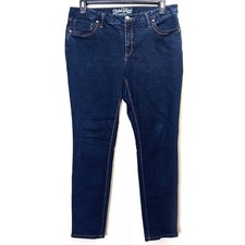 Faded Glory Velvet Touch Skinny Jeans Women's Dark Wash Blue Denim Size 16A