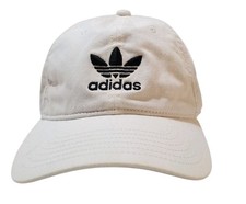 Adidas Baseball Cap Hat Originals Relaxed Dad Strapback White Blue Cotton OSFA