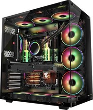 GamePower Warcry ATX Mid-Tower Gaming PC Case, Tempered Glass Includes 6x Fan
