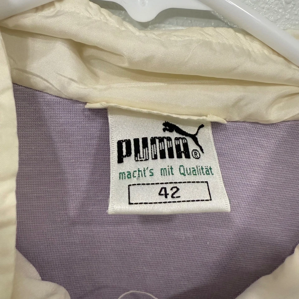 Chaqueta cortavientos vintage Puma Track retro pastel lavanda crema bloque de color L Foto 3 de 4