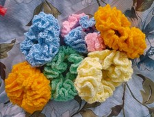 Handmade Crochet Multicolor Acrylic Scrunchies Mystery Grab 