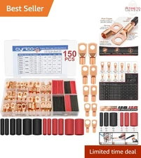 150pcs Copper Battery Cable Ends Assortment Kit with Heat Shrink for Automotive