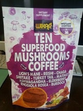 Mushroom Instant Coffee Ten Superfood Blend Arabica Elderberry Burdock Root New
