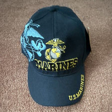 US Marine Corps Embroidered Baseball Cap Hat Navy Blue Militaria Theme
