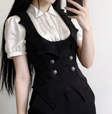 Womens Victorian Vest Edwardian Waistcoat Gothic Punk Vest for Party