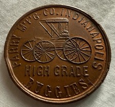 1896 Indianapolis, Indiana IN Parry Mfg. Co. High Grade Buggy Surrey Token