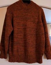 DW-SHOP  100%  ALPAKA  Pullover  -  rot mel. -  Gr.  40/42  -  W 50 cm - L 60 cm