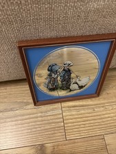 Vintage 1970s (1978) Holly Hobbie Wooden Framed Mirror Boy & Geese Friendship