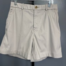 Spanx Spanxsupersmooth Stretch Twill Shorts Bone 7" High Rise Pull On NWT Size L