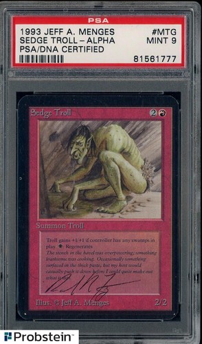 1993 Magic The Gathering Alpha Sedge Troll Jeff A Menges PSA/DNA Cerified PSA 9