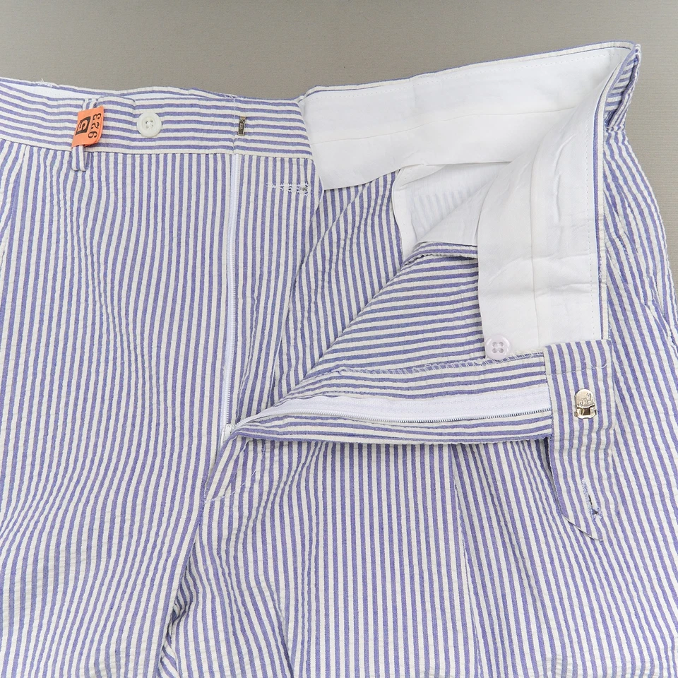 Pantalones Berle Seersucker vintage para hombre talla azul blanco algodón EE. UU. Foto 2 de 4