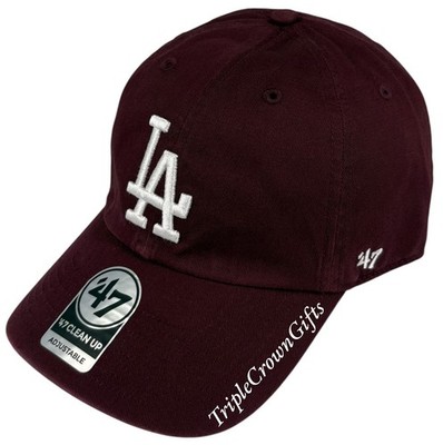 Los Angeles Dodgers ('47 Brand) MLB Clean Up Hat Adjustable Burgundy