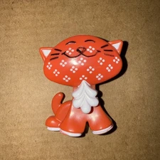 VTG. 1973 Avon Pin Pal Perfume Glace RED CALICO CAT 