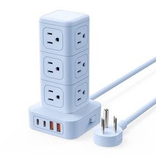 ORICO Power Strip Tower with Multiple Outlets, Extension Cord Blue