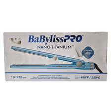 BABYLISS PRO BABYLISSPRO NANO TITANIUM 1-1/4" DUAL IONIC FLAT IRON - BLUE