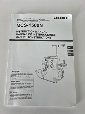 Genuine Juki MCS-1500N Serger Instruction Users Manual