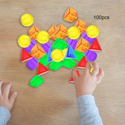 100x Geometrische Volumenkörper Geometrische Formen für Vorschulkinder ab 3 Jahren