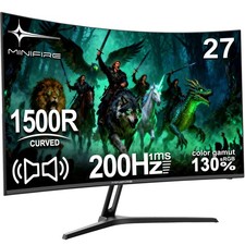 Monitor curvo para juegos Minifire 27 pulgadas 200 Hz FHD 1920x1080 sincronización adaptativa