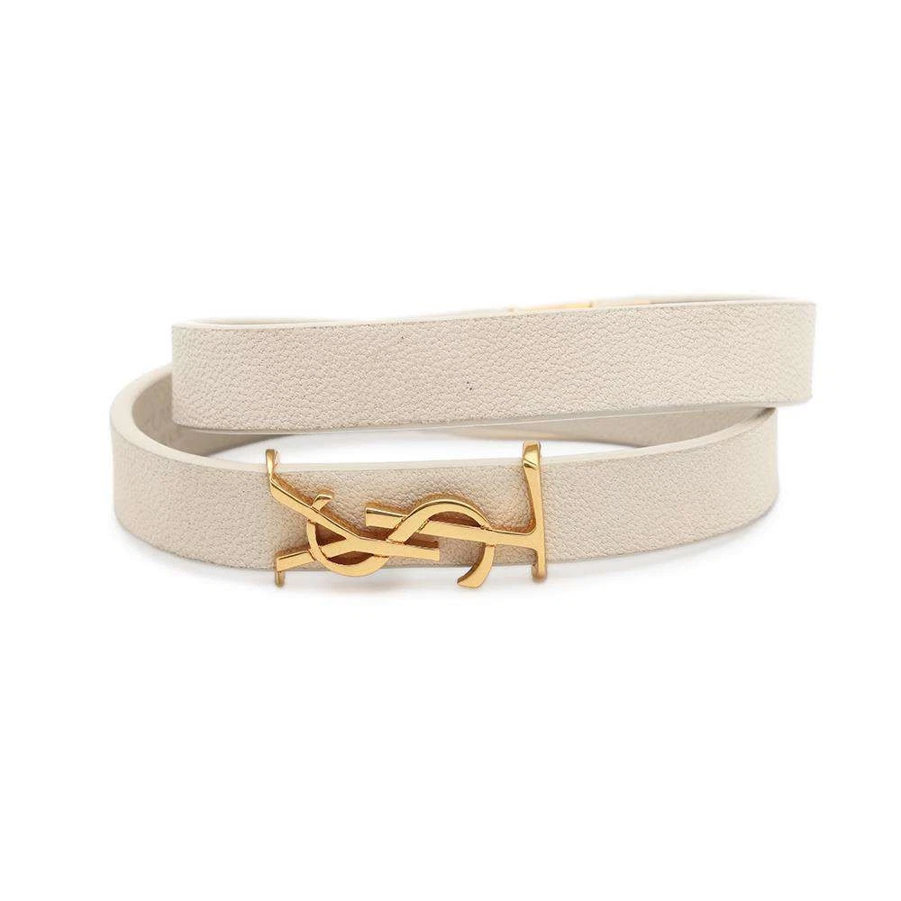 SAINT LAURENT (YSL) Y0625 Saint Laurent Paris Bracciale Ysl Bracciale Doppio Avvolgimento Pelle Misura M 646558