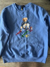 Ralph Lauren Boys Size XL Painting Bear Sweatshirt Light Blue