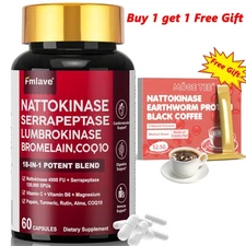 Nattokinase Supplement 4000 FU, Heart Health Support, 60 Count EXP 04/2027 USA