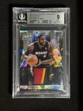 2014 Panini National VIP #/10 LeBron James Worn Patch Black Prizm BGS 9 W/ 10