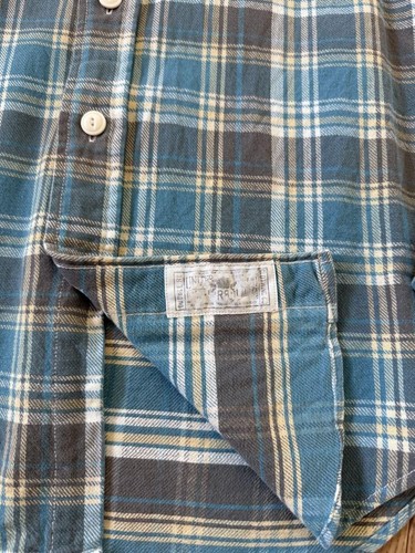 Camicia RRL Double RL a quadri uomo XS cotone blu classici usata - Foto 4 di 5