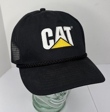 Caterpillar Cat Equipment Embroidered Twill / Mesh Hat Cap - Snapback Black Mesh