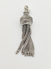 Vintage 925 Sterling Silver Tassel Charm Pendant 