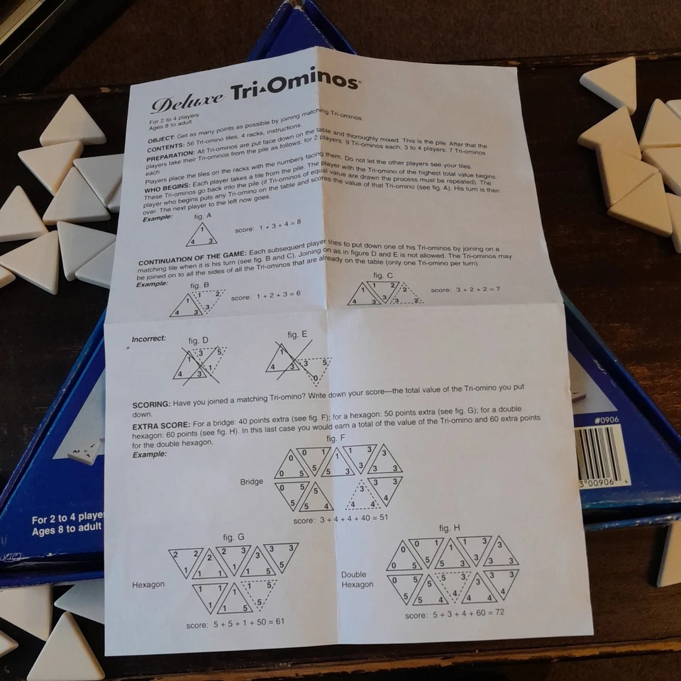 Tri ominos Classic DeLuxe Edition Pressman 2004 - Classic Family Game Complete - Image 3 of 4