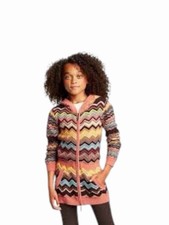 Missoni for Target Girls Color Zig Zag Hooded Zip-Up Long Cardigan Sweater Sz XL