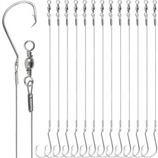 30Pcs Circle Fishing Hooks Catfishing rig Fishhooks Steel Wire Leader Rigs for C