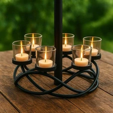 Iron Round Table Decor Centerpiece Decorations Candle Holder for Weddings, Ou...