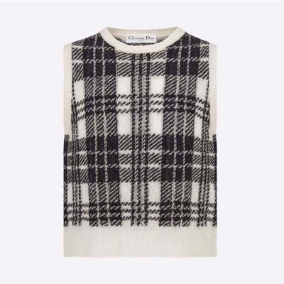 Christian Dior Black/White Plaid Sleeveless Sweater F 38/US 6 | eBay