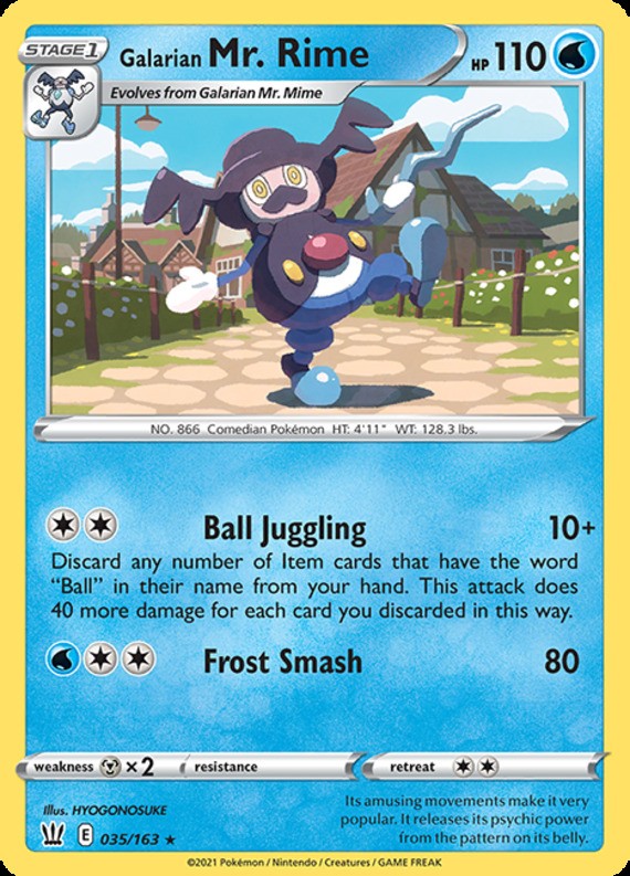 4x Galarian Mr. Rime - 035/163 - Rare NM-Mint Pokemon SWSH05 - Battle Styles