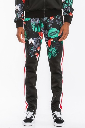 Comfortable  Hooded Black Track Set for men with colorful print - size L   - Picture 6 of 8