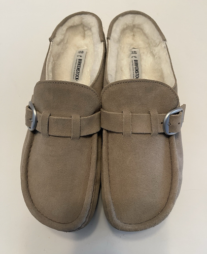 NEU OHNE ETIKETT BIRKENSTOCK BUCKLEY SHEARLING CLOG PANTOLETTE DAMEN TAUPE VELOURSLEDER GRÖSSE 9-9,5 US/40 - Bild 3 von 12