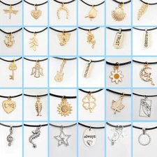 Charm Pendants Cord Necklace Mens Ladies Womens Boys Girls Costume Jewellery 2  