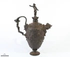 18th Century German Bronze & Relief Cast Iron Renaissance Figural Ewer