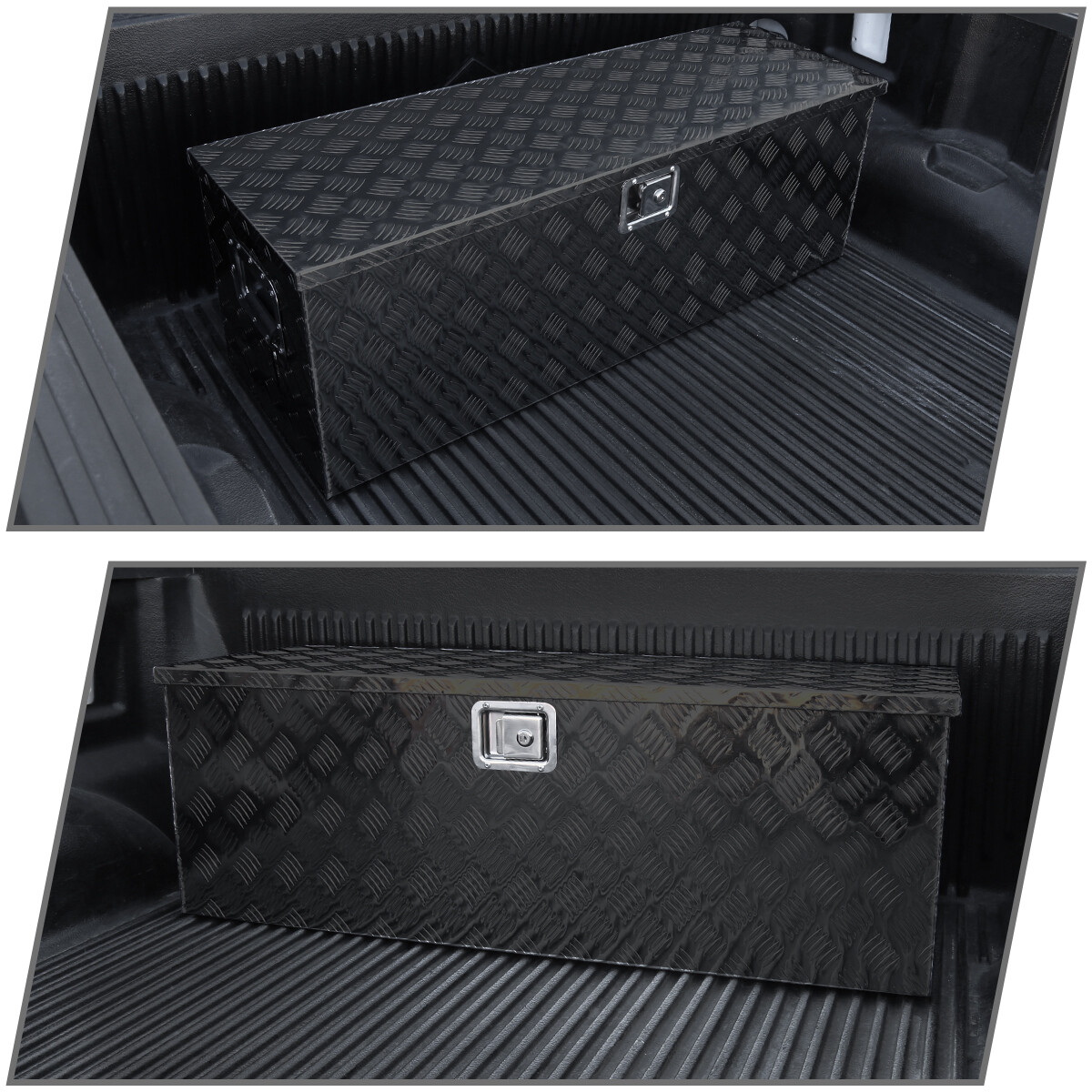 Tool Box Fits 44" Heavy Duty Black Aluminum Truck Pickup Storage+Handle eBay