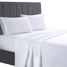 Image of Luxury 100% Egyptian Cotton 200 Thread Count Flat Sheet Single Double King SK