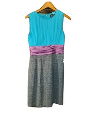 Maxandcleo business casual work Dress 4 Teal Fuschia Houndstooth