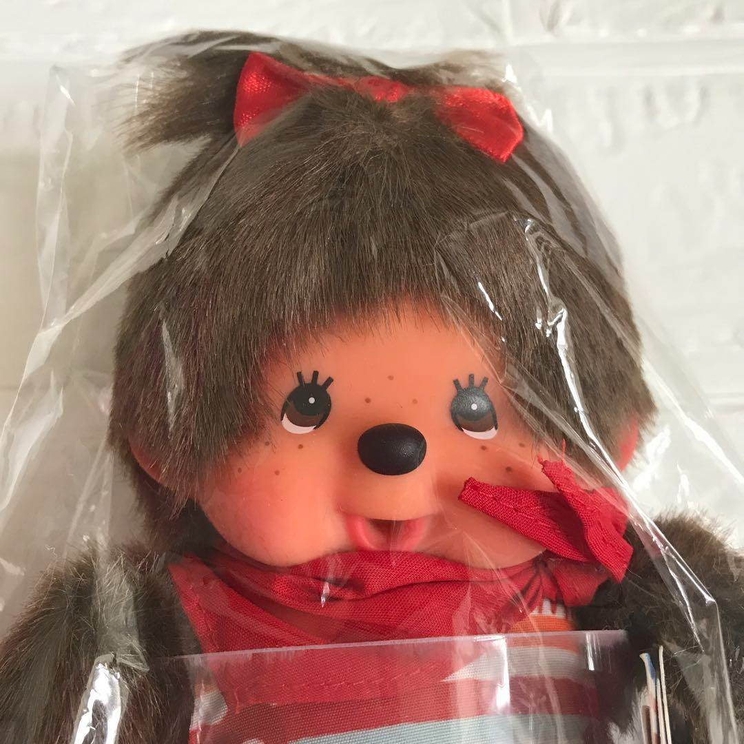Monchhichi 40th Anniversary Girl Striped Dress Red Gray