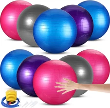 10 Pcs 65 Cm Pilate Ball Exercise Ball Bulk Yoga Ball for Fitness Pregnancy