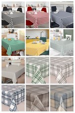 Wipe Clean Tablecloth PVC Vinyl Cover Waterproof Gingham Check or Large Check