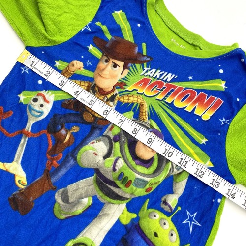 Disney Toy Story 4 Boys Size 8 Long Sleeve Pajama Top Snug Fit Blue/Green - Picture 7 of 9
