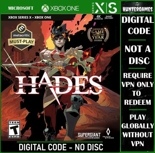 Hades Xbox One, X|S KEY Gift Code Argentina Region ☑Play Global ☑ VPN  ☑ No Disk