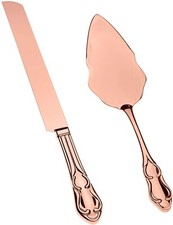 Rose Gold Engravable Cake Knife  Server Set for Engraving, Rose Gold Wedding