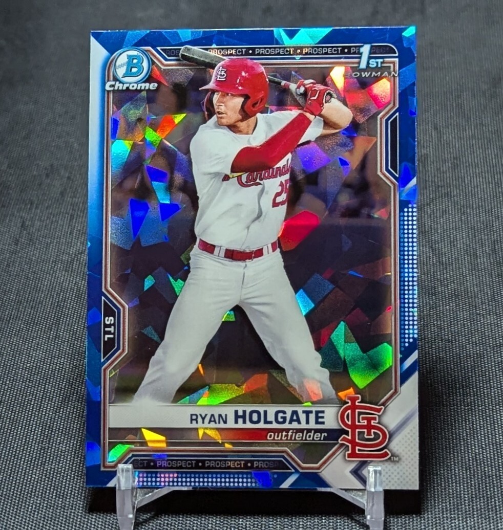 Ryan Holgate 1st Chrome Rookie 2021 Bowman Draft Sapphire Card BDC-148 Cardinals