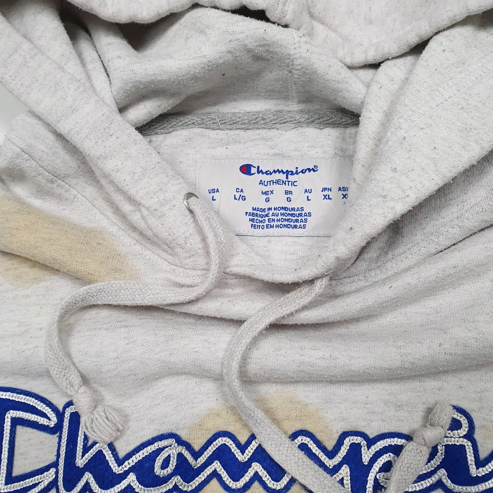 CHAMPION Hoodie Cotton Jumper Sweatshirt Mens L image 2